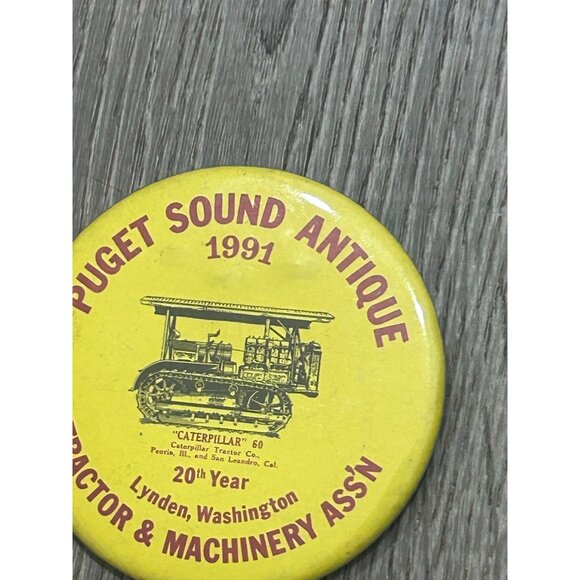 Puget Sound Antique Tractor Machinery Association 1991 20th Year Pinback Button - Picture 4 of 8